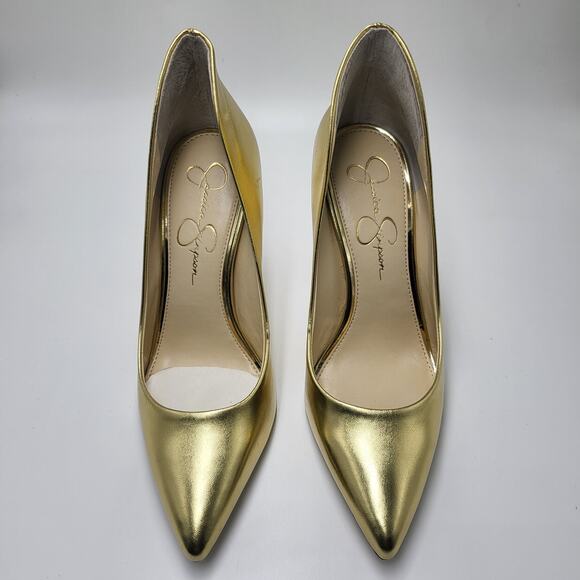 JESSICA SIMPSON womens 8.5 Cambredge gold slip on pumps - Picture 2 of 7